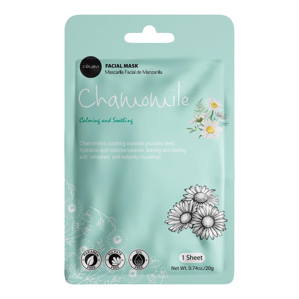 Celavi Cosmetics chamomile mask staged in bath scene for soothing calm