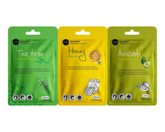 Celavi Cosmetics masks arranged in bathroom setting for at-home spa benefit