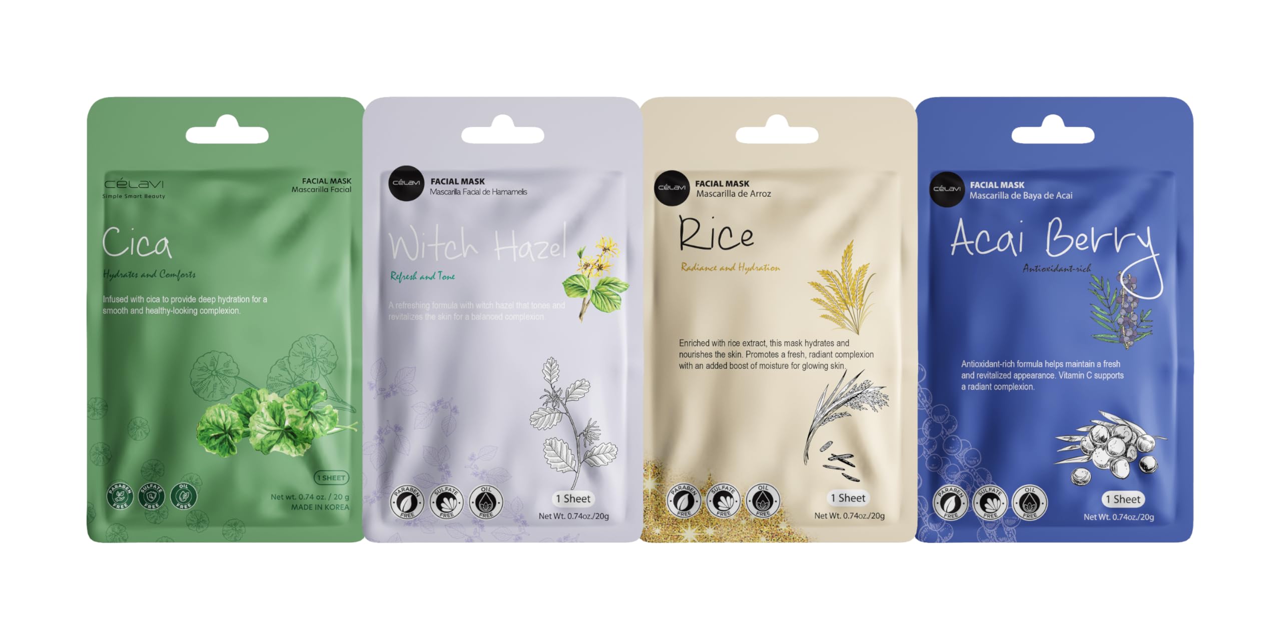 Celavi Cosmetics unfolded single sheet mask demonstrating thin fit and comfort