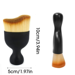 CelCurioso in use in a salon sweeping acrylic dust off a nail for tidy results