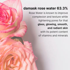 CELDYQUE bottle beside green tea and rose, showcases calming antioxidants