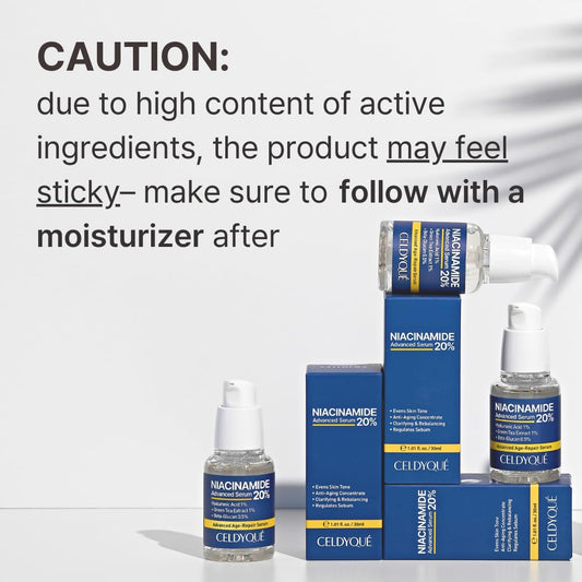 CELDYQUE dropper releasing serum, highlights silky texture and hydration