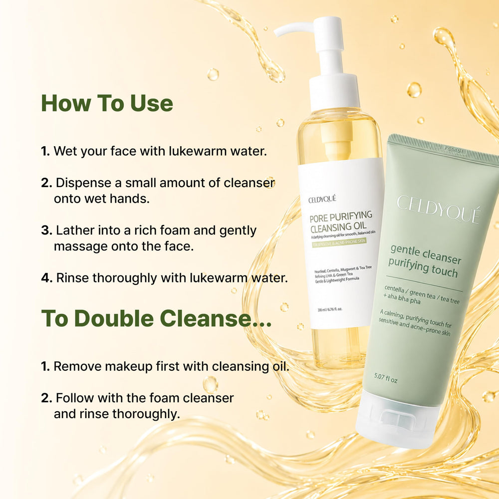 CELDYQUE with centella tea tree green tea botanicals soothing support
