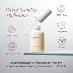 Celebritips application demo on press-on nail showing quick secure adhesion benefit