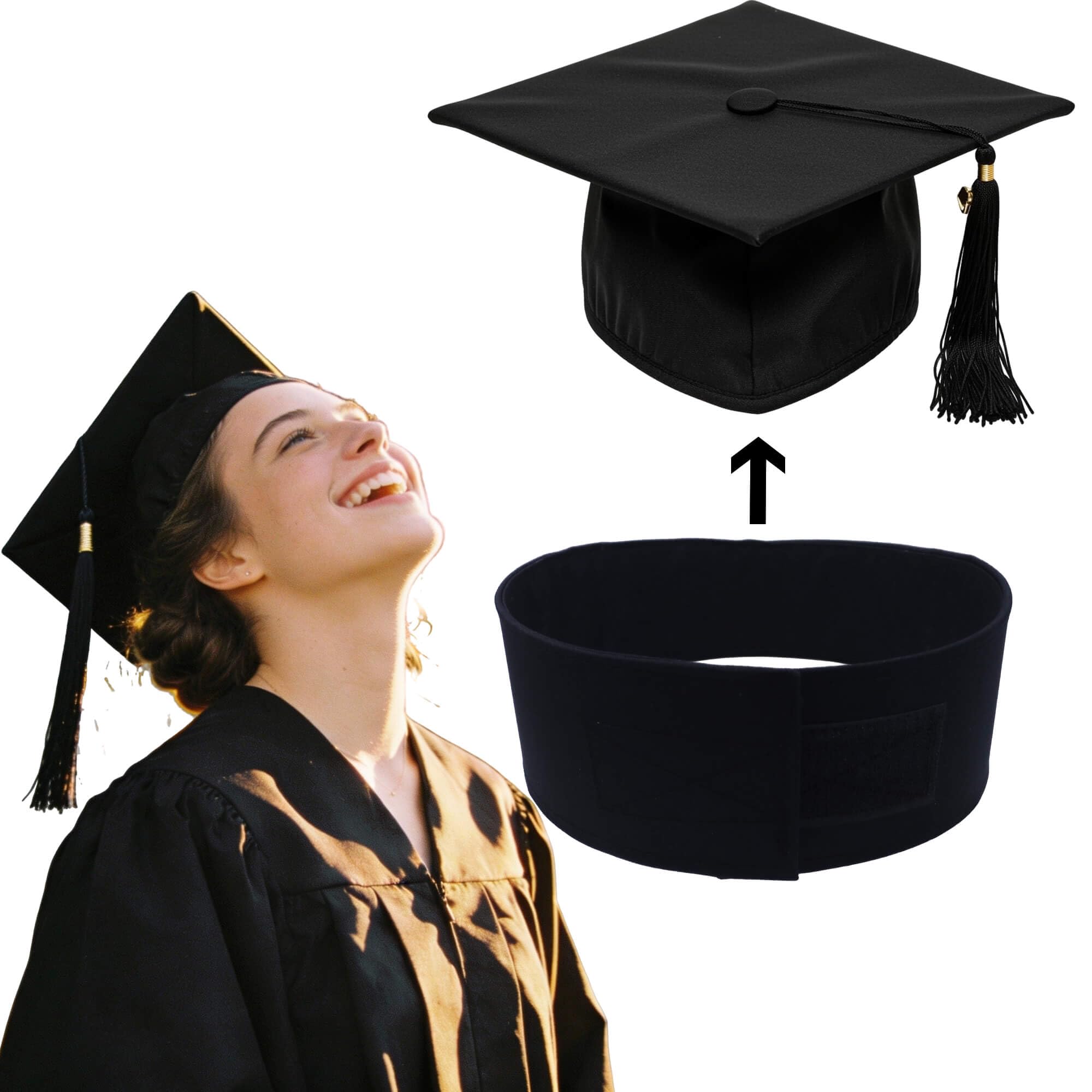 Celepaty front view of headband showing slim, invisible fit benefit