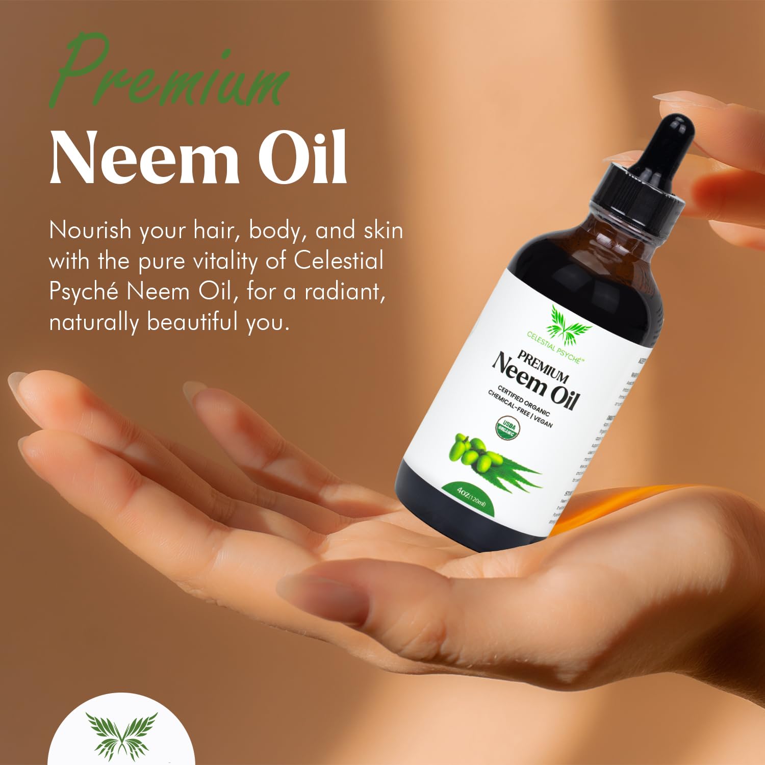 Celestial Psyché oil texture on hand illustrating rich emollient hydration