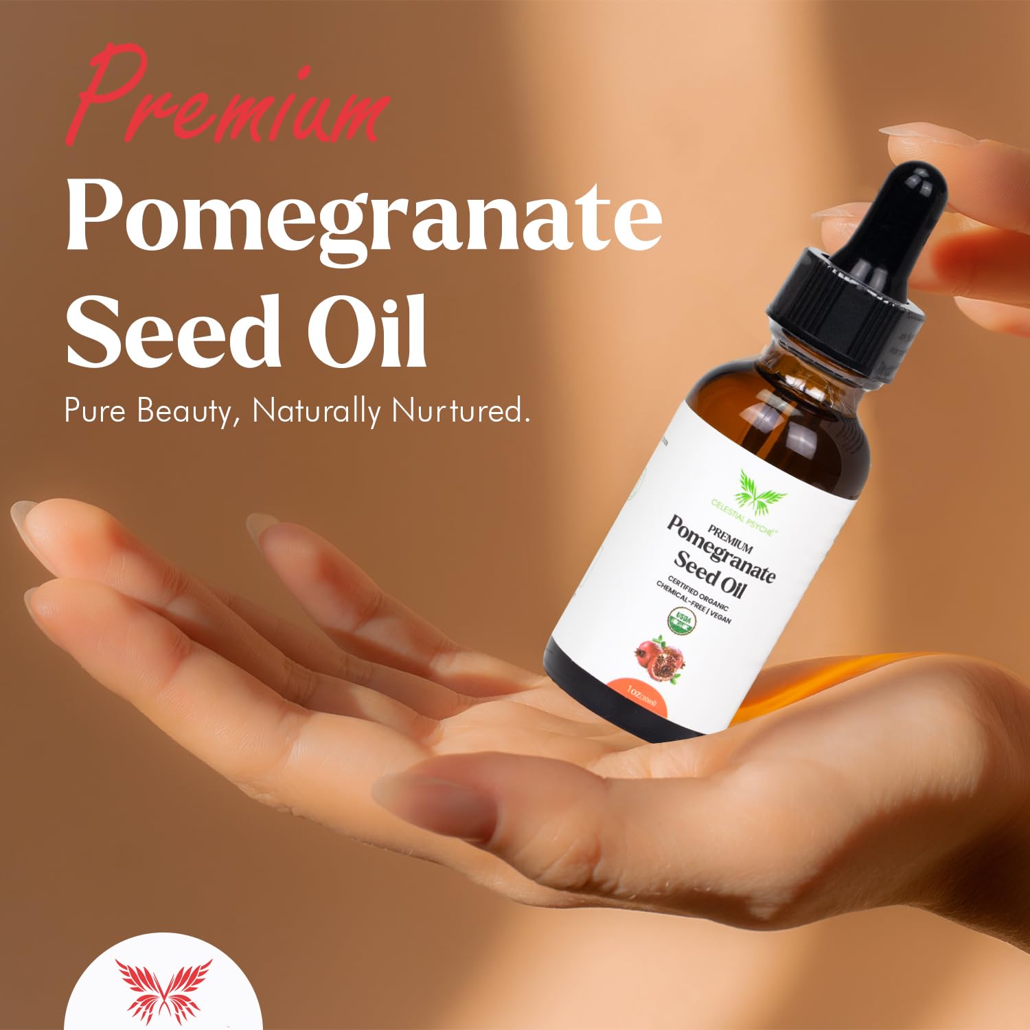 Celestial Psyché oil texture pouring, showing lightweight absorption benefit