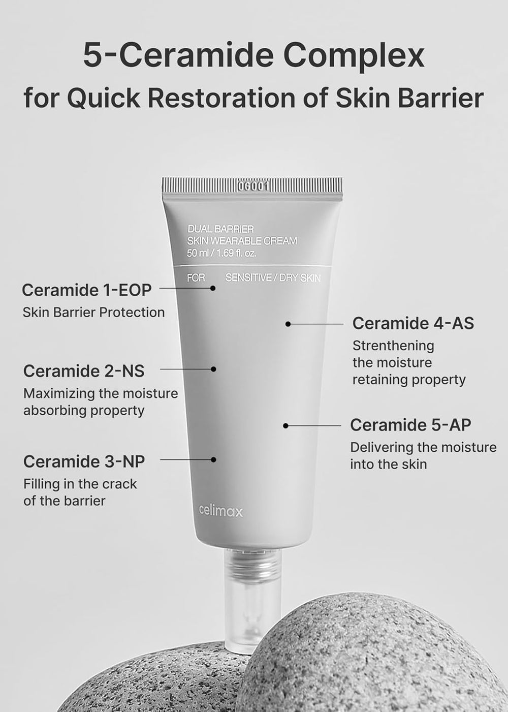 celimax applying creamy toner to hand, demonstrates fast-absorbing hydration