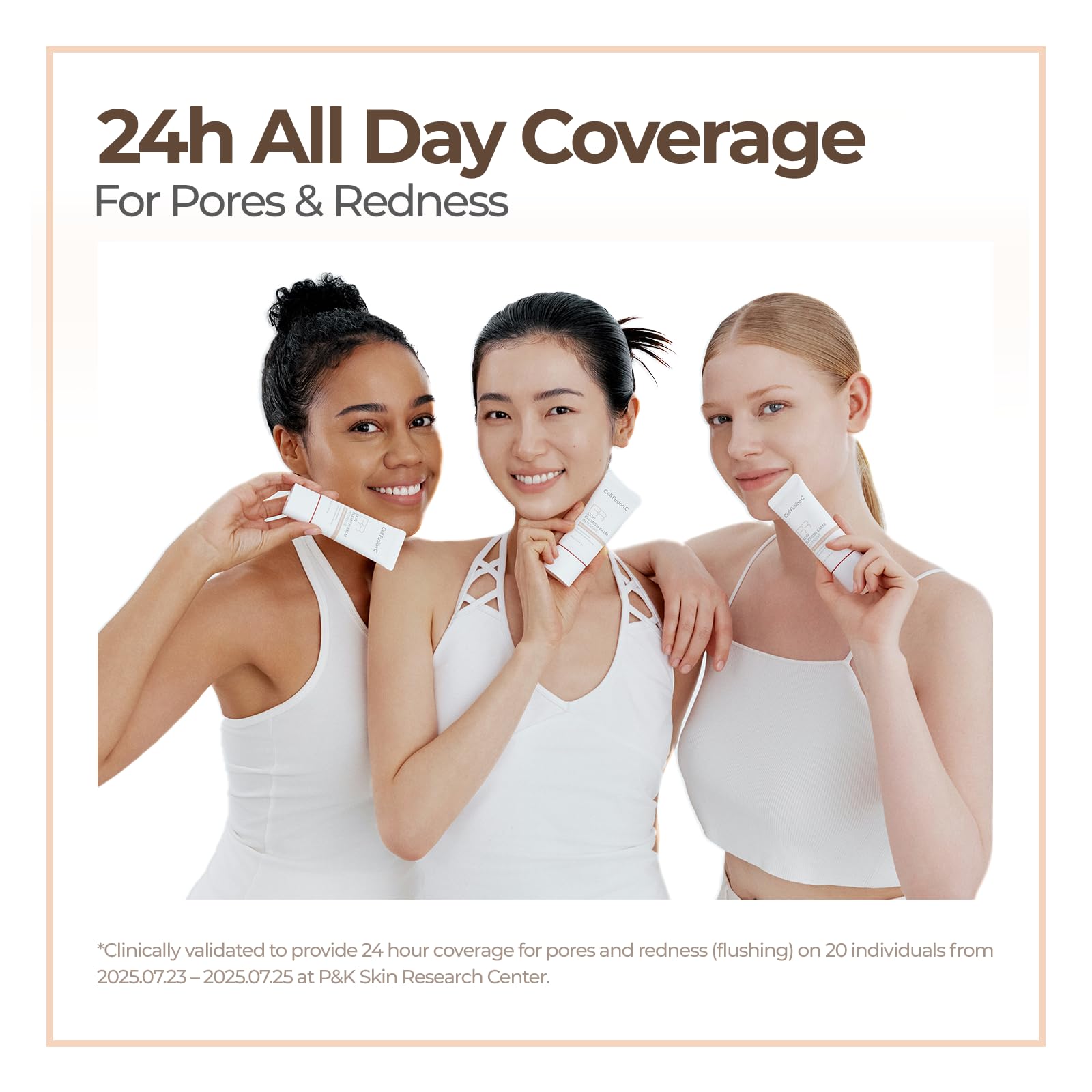 Cell Fusion C application spread demonstrating pore-blurring and natural finish