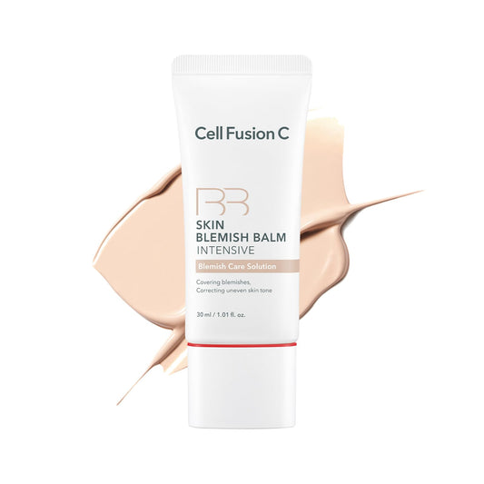 Cell Fusion C front packaging showing compact BB cream bottle and shade