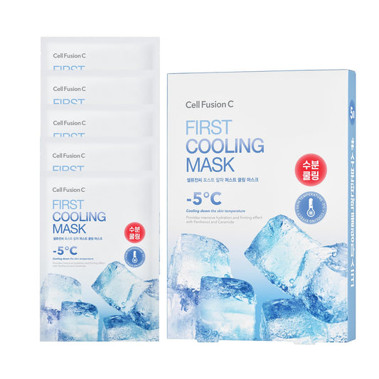 Cell Fusion C front packaging showing cooling sheet mask and benefits