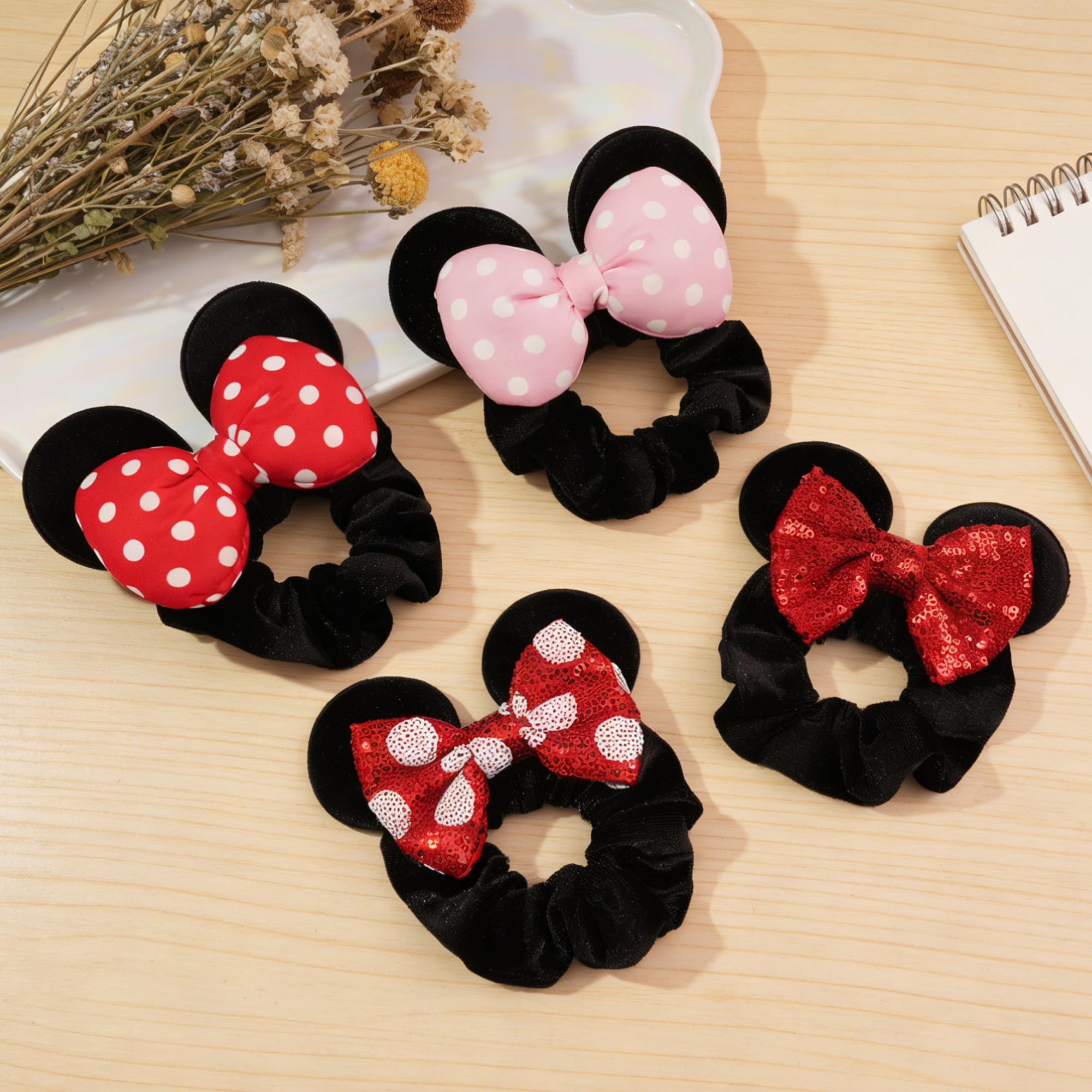 CellElection scrunchie worn in a high ponytail demonstrating secure hold and pretty bow