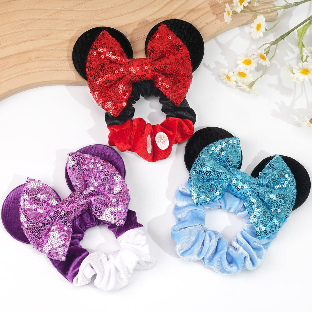 CellElection scrunchie beside ruler for size comparison, clarifying bow and scrunchie measurements