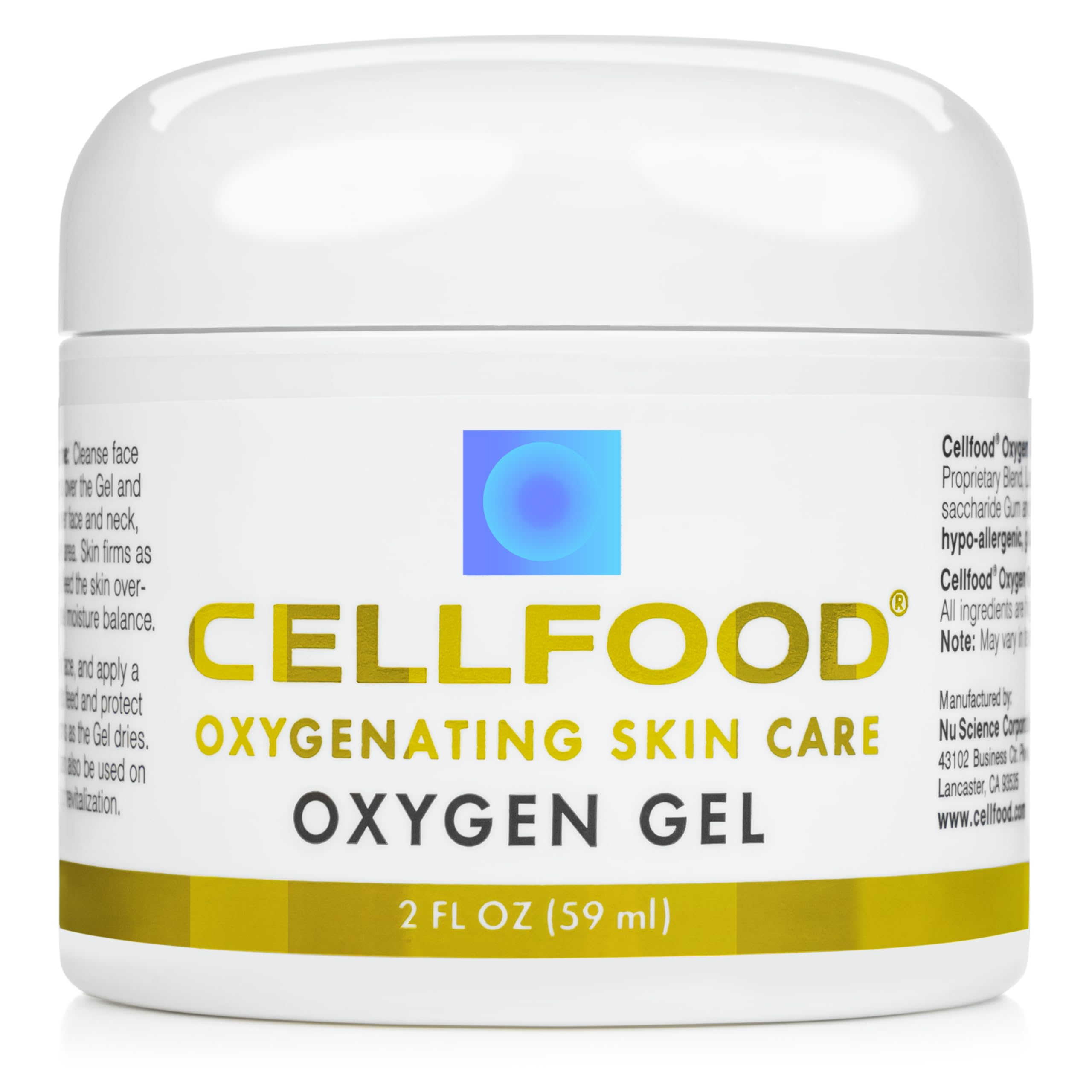Cellfood bottle front label showing product name and 2 fl oz size benefits