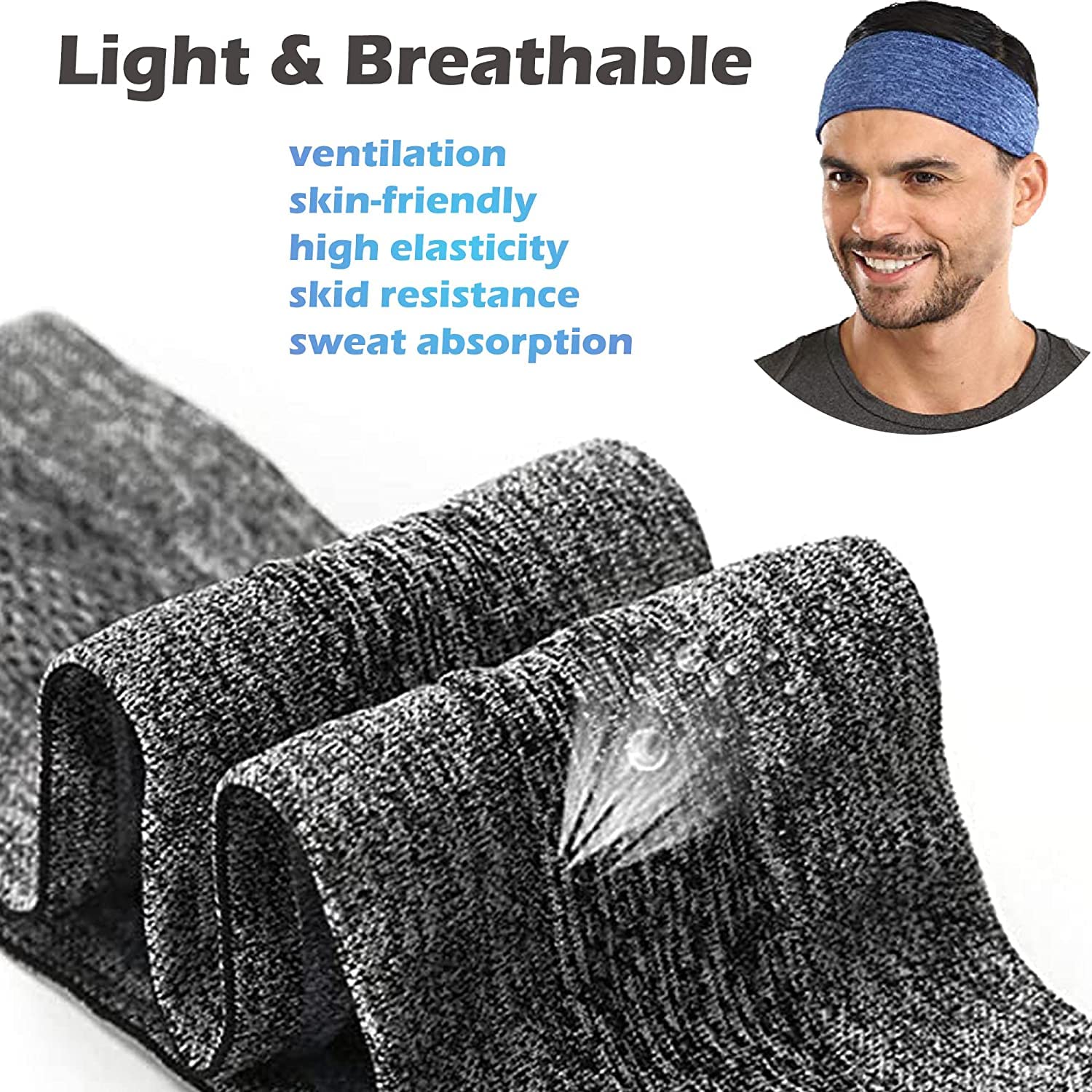 CÉLLOT headband stretched to show elasticity and secure fit benefit