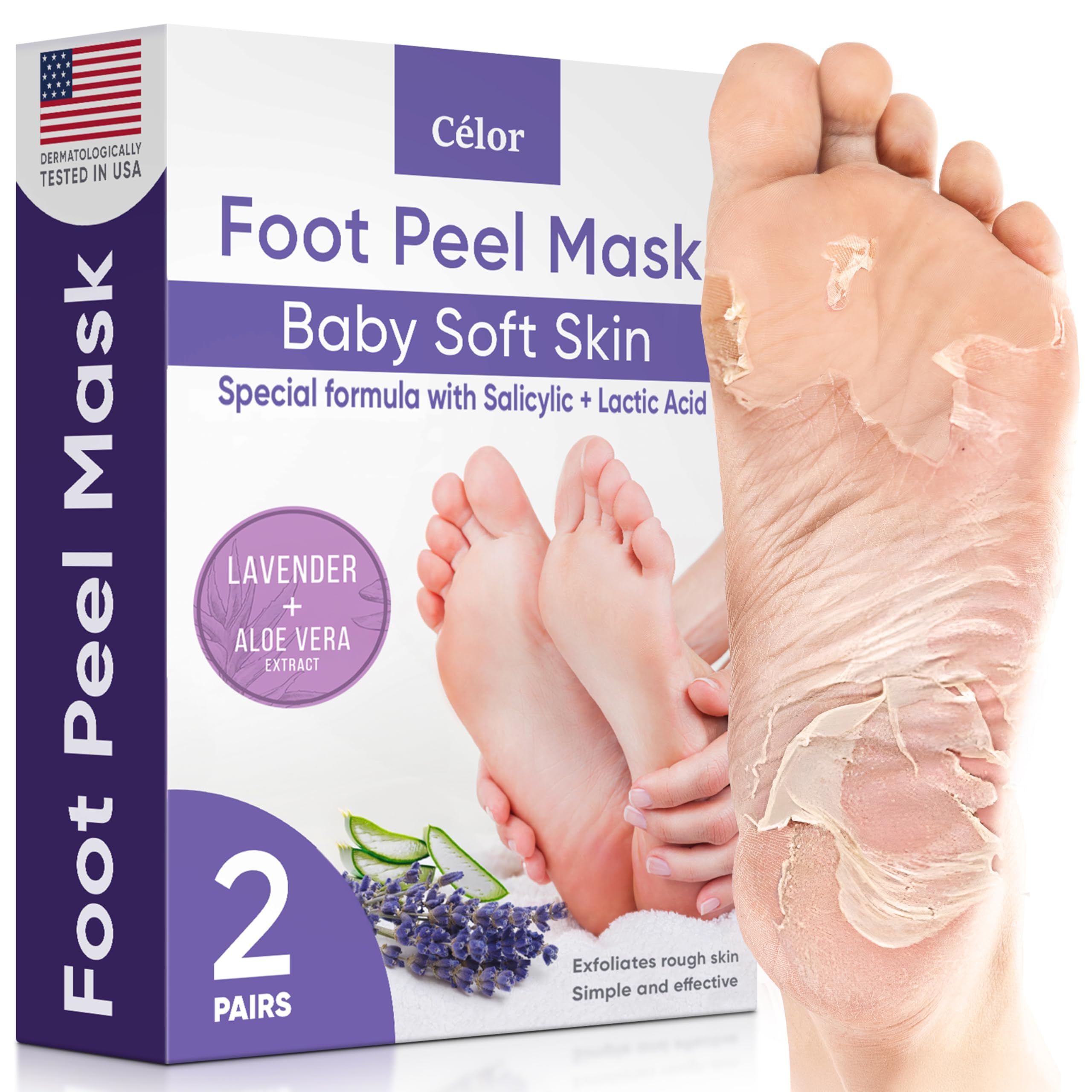 CÉLOR front packaging showing two pairs and lavender scent benefit
