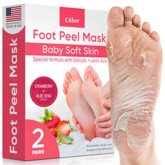 CÉLOR front packaging showing two pairs and strawberry aloe benefits