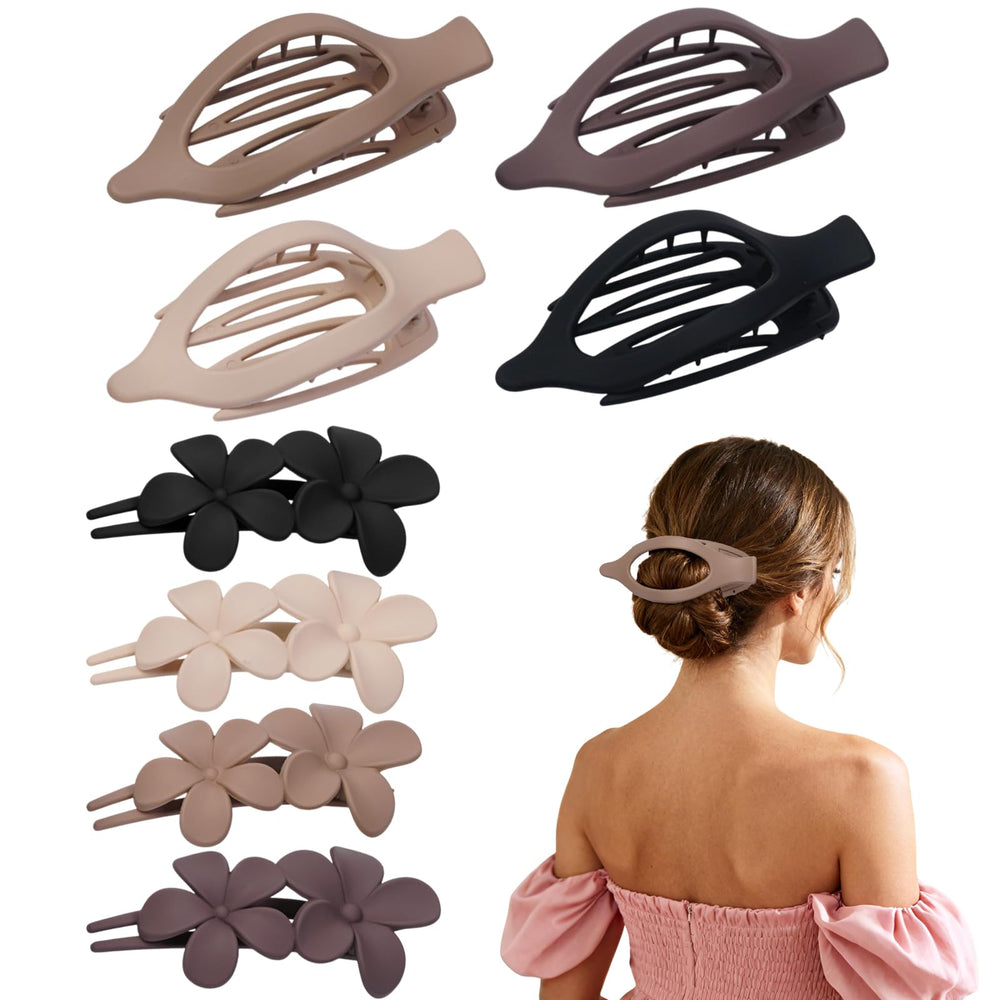 CENTSTAR flat claw clip front view shows sleek matte finish and comfortable hold