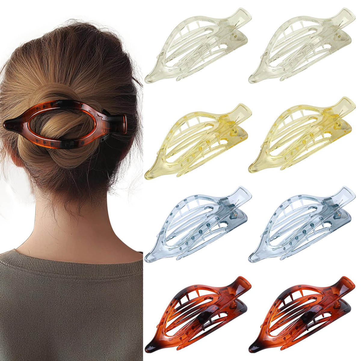 CENTSTAR front packaging showing eight clear flat hair clips, neat gift-ready presentation
