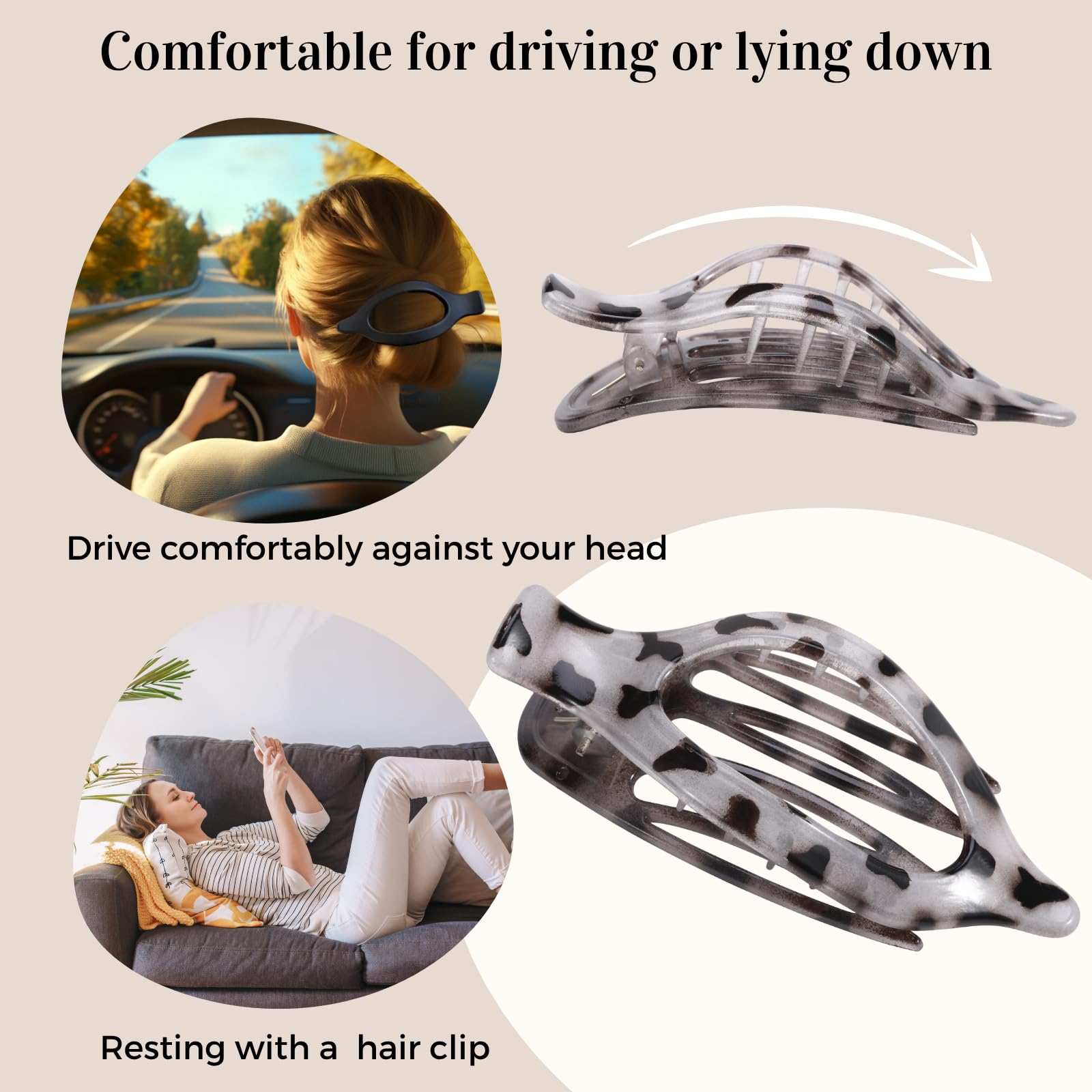 CENTSTAR clip in hair styled half-up showcasing secure hold and tidy look