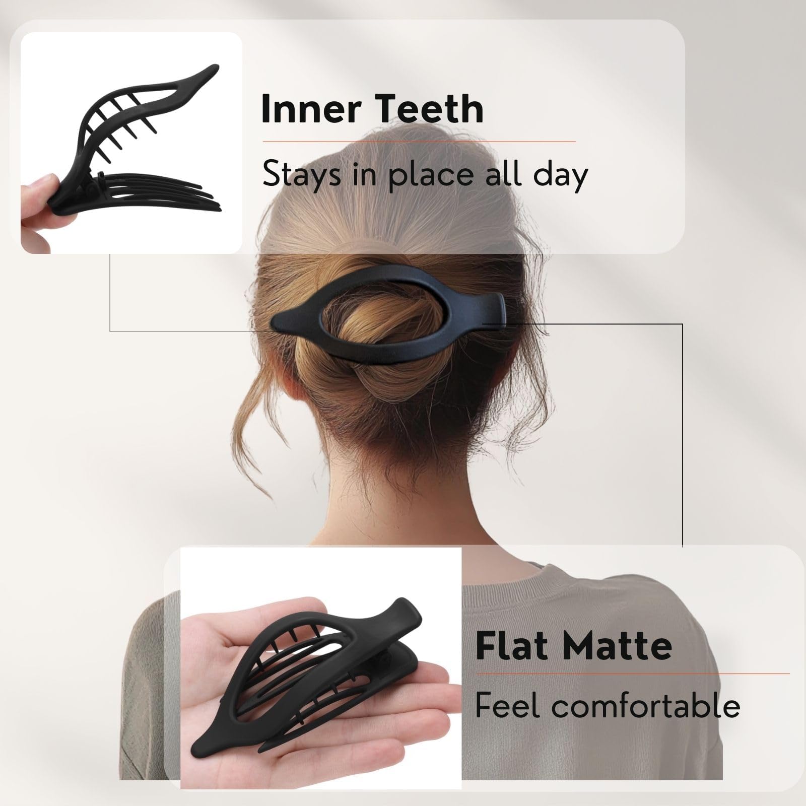 CENTSTAR side view showing long teeth and flat profile for strong hair hold