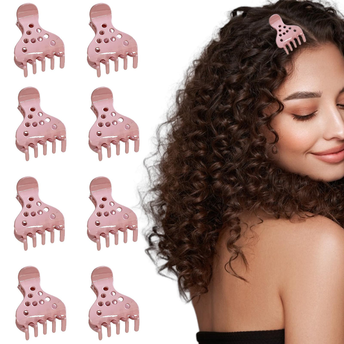 Ceoyiler front packaging showing eight pink volume clips and clear benefits