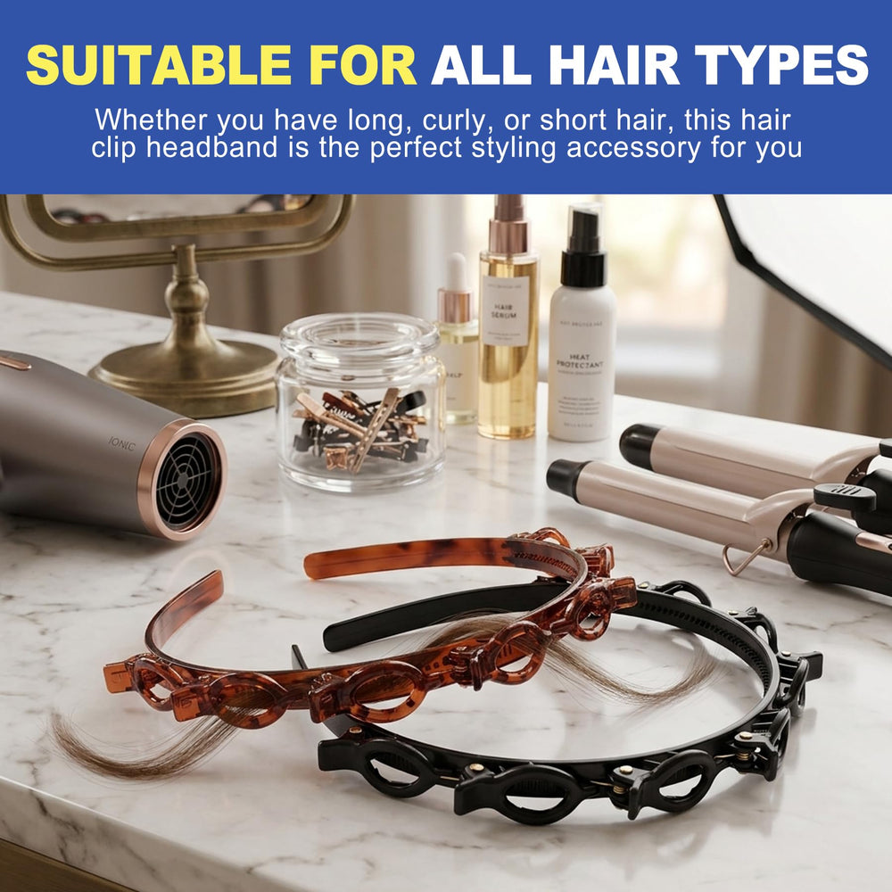 CepuXozi headband next to hand showing compact, travel-friendly size