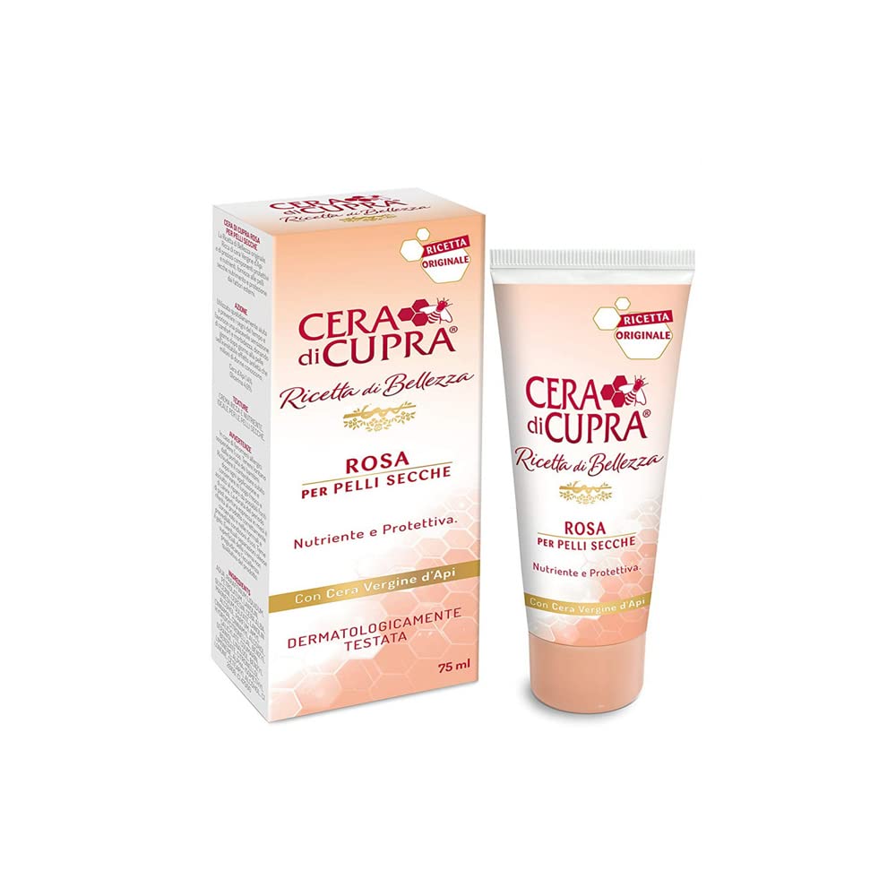 CERA DI CUPRA tube front view shows Italian packaging and nourishing cream