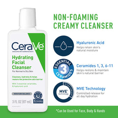 CeraVe AM moisturizer texture swatch illustrating lightweight SPF 30 hydration