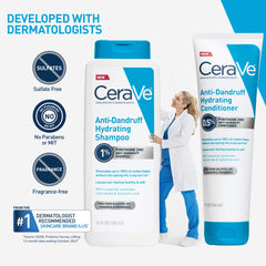 CeraVe shampoo paired with anti-dandruff conditioner for system results