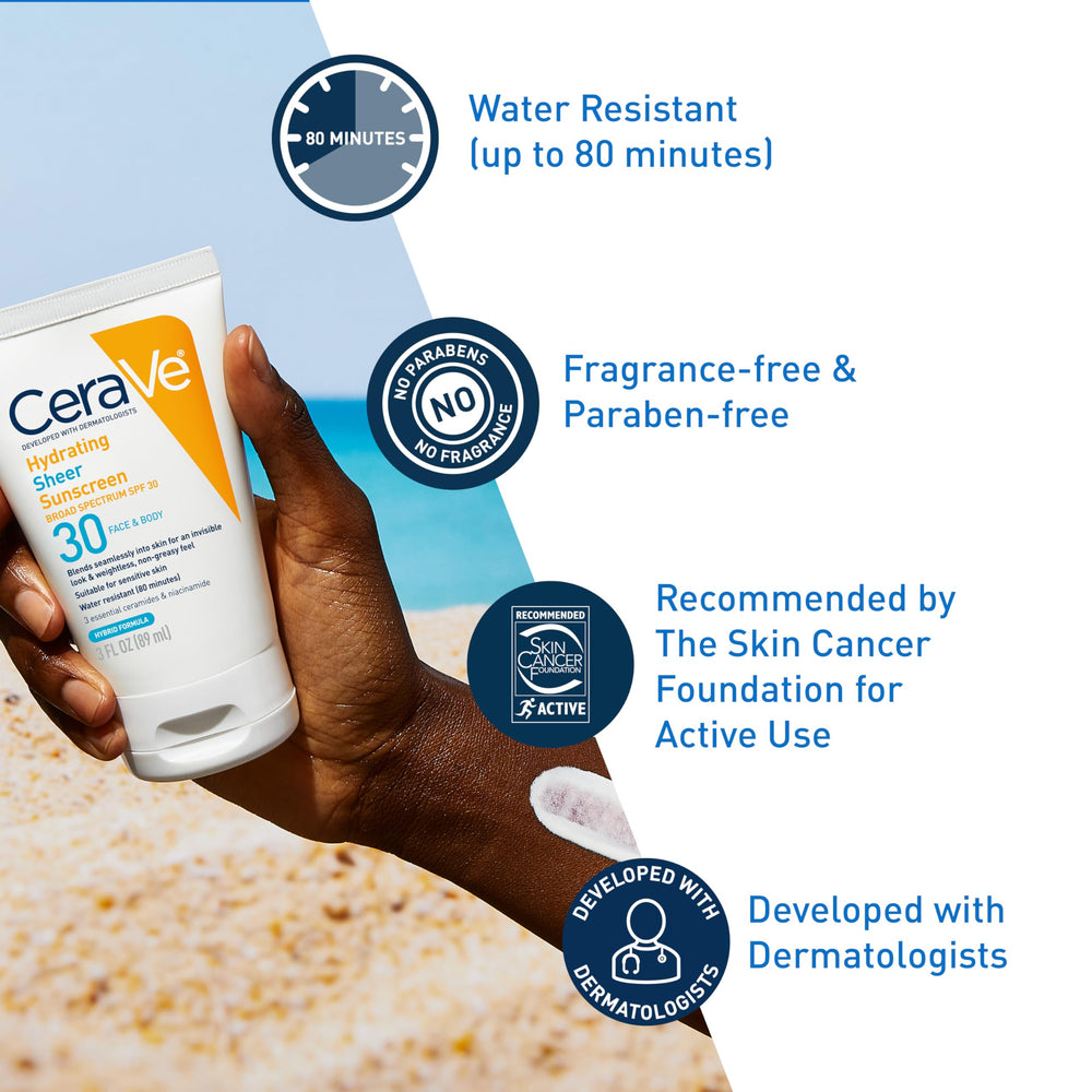 CeraVe being applied to face with fingers for smooth, non-greasy finish