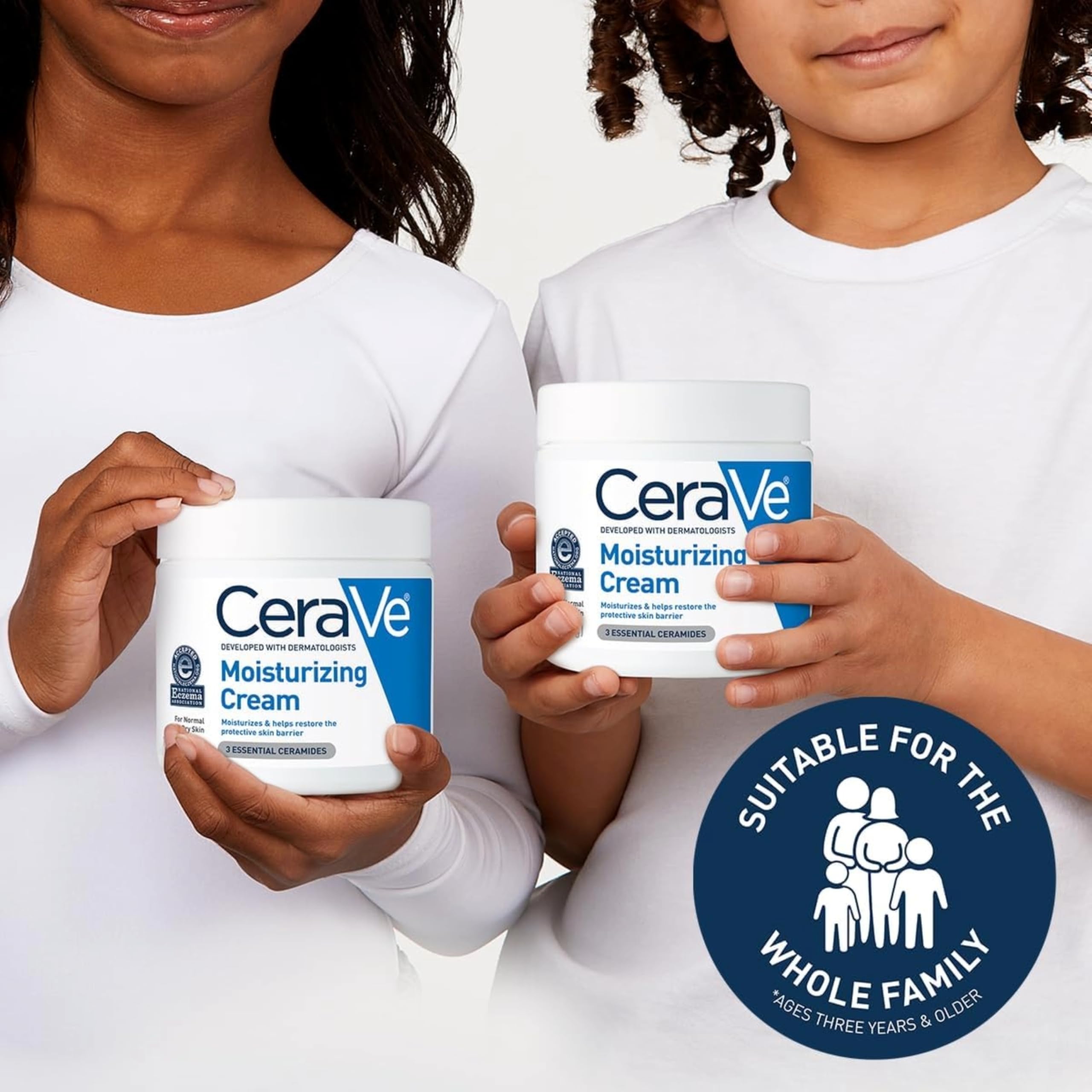 Applying CeraVe to elbow demonstrating intensive moisture for dry areas