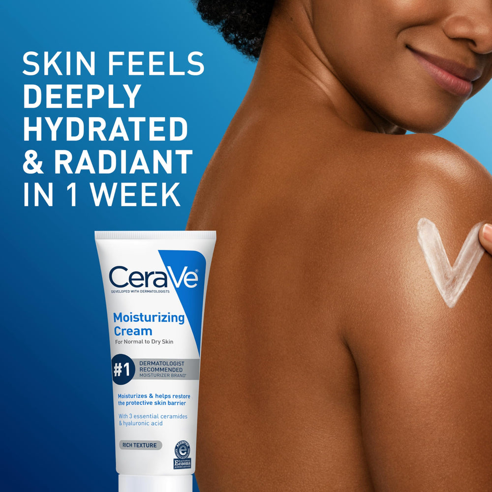 CeraVe on face showing non-greasy finish and visible skin comfort benefit
