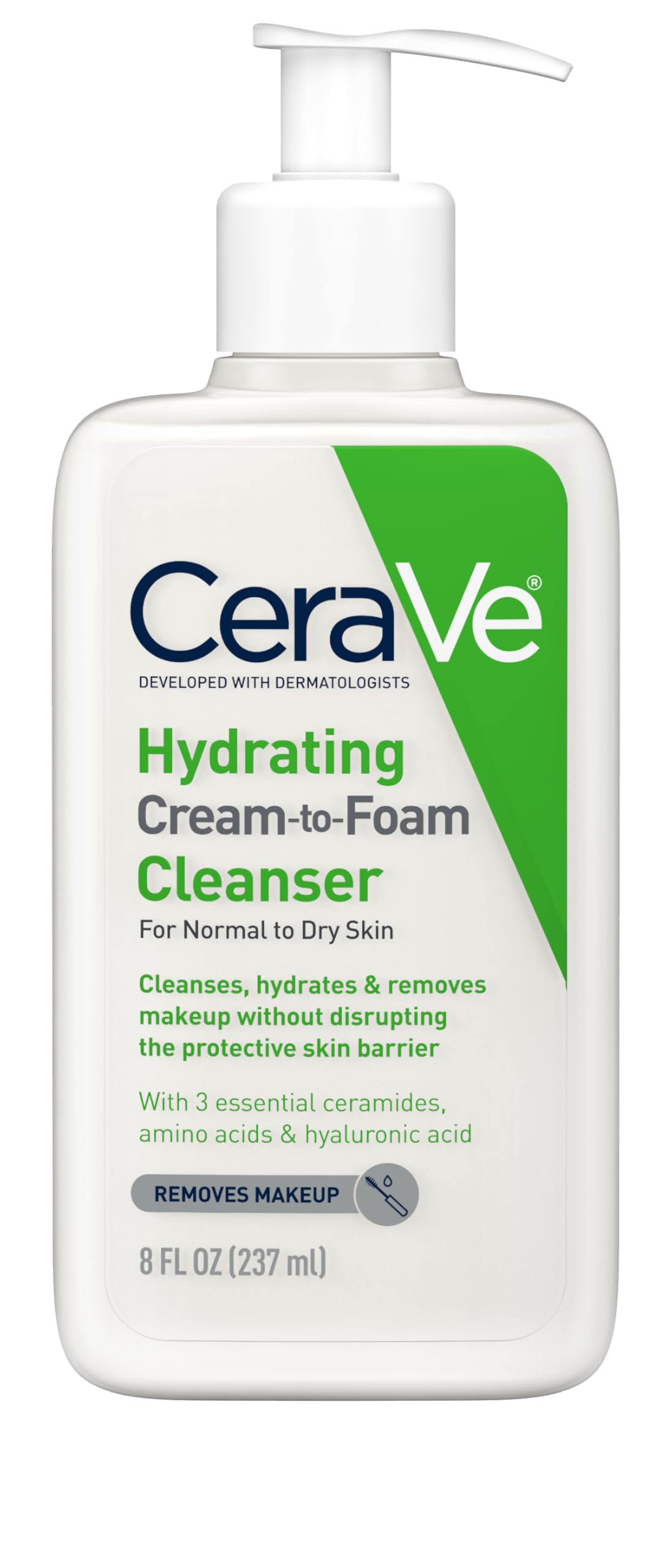 CeraVe front bottle showing label and benefits for gentle cleansing