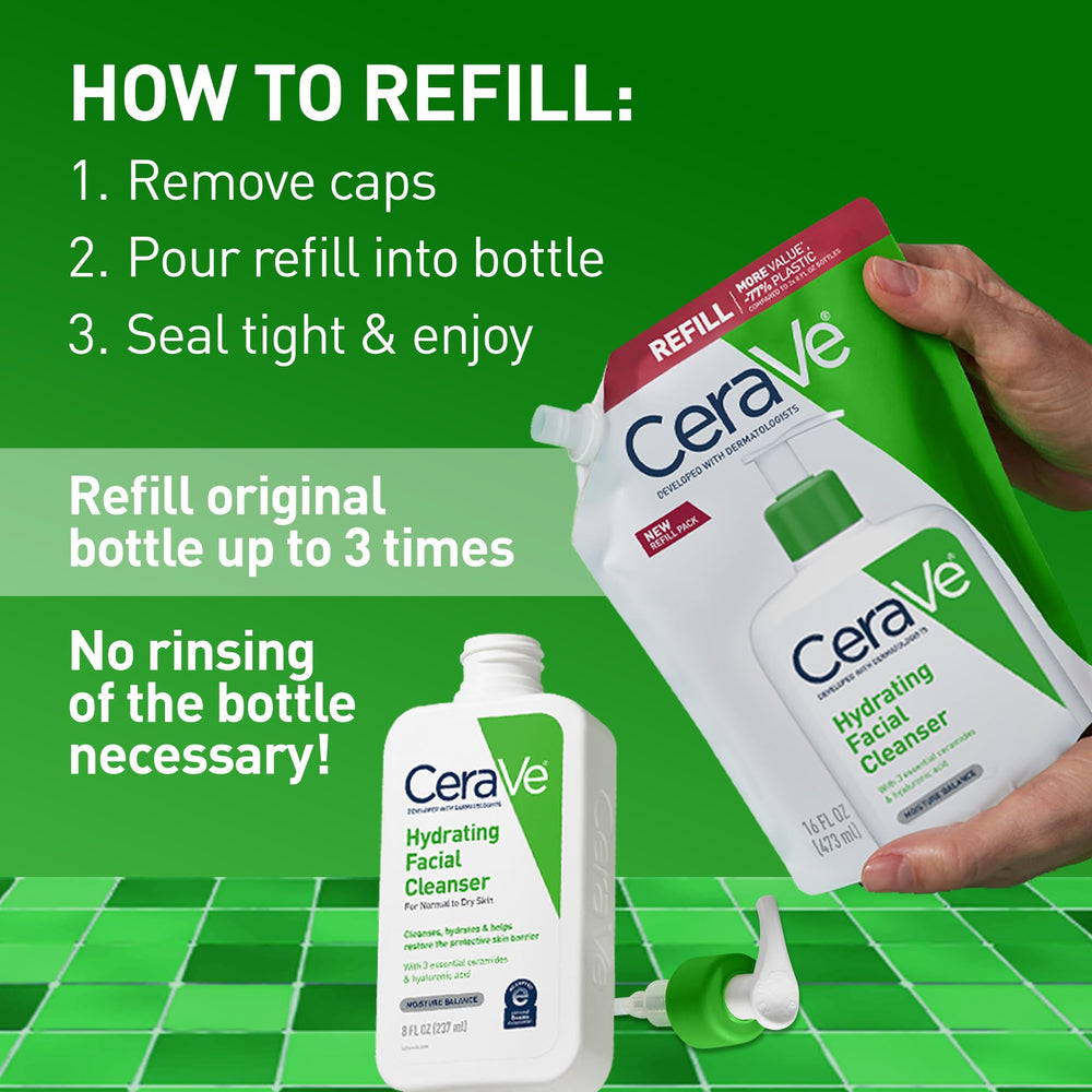 CeraVe creamy texture close-up showing hydrating, non-foaming lather