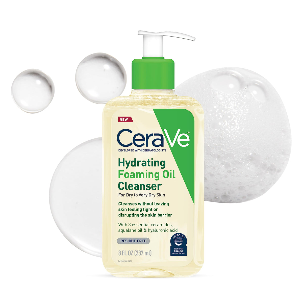 CeraVe front packaging showing product and benefits for gentle cleansing