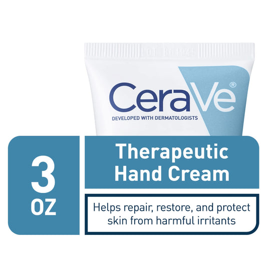 CeraVe hand cream texture close-up displaying creamy, fast-absorbing formula