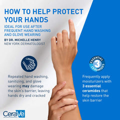 CeraVe hand cream tube cap open revealing easy-dispense nozzle for controlled use