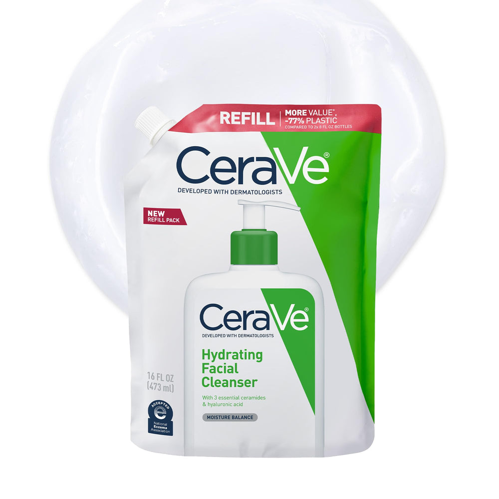 CeraVe front packaging showing 16 oz refill and brand clarity