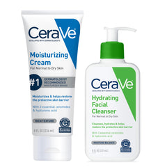 CeraVe hydrating set front packaging showing both 8oz bottles, clear product identification and benefits