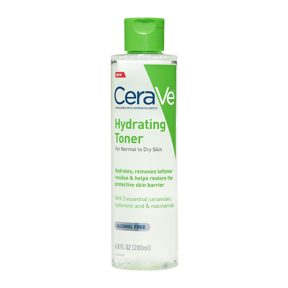 CeraVe front packaging showing bottle and branding, clear hydration benefits