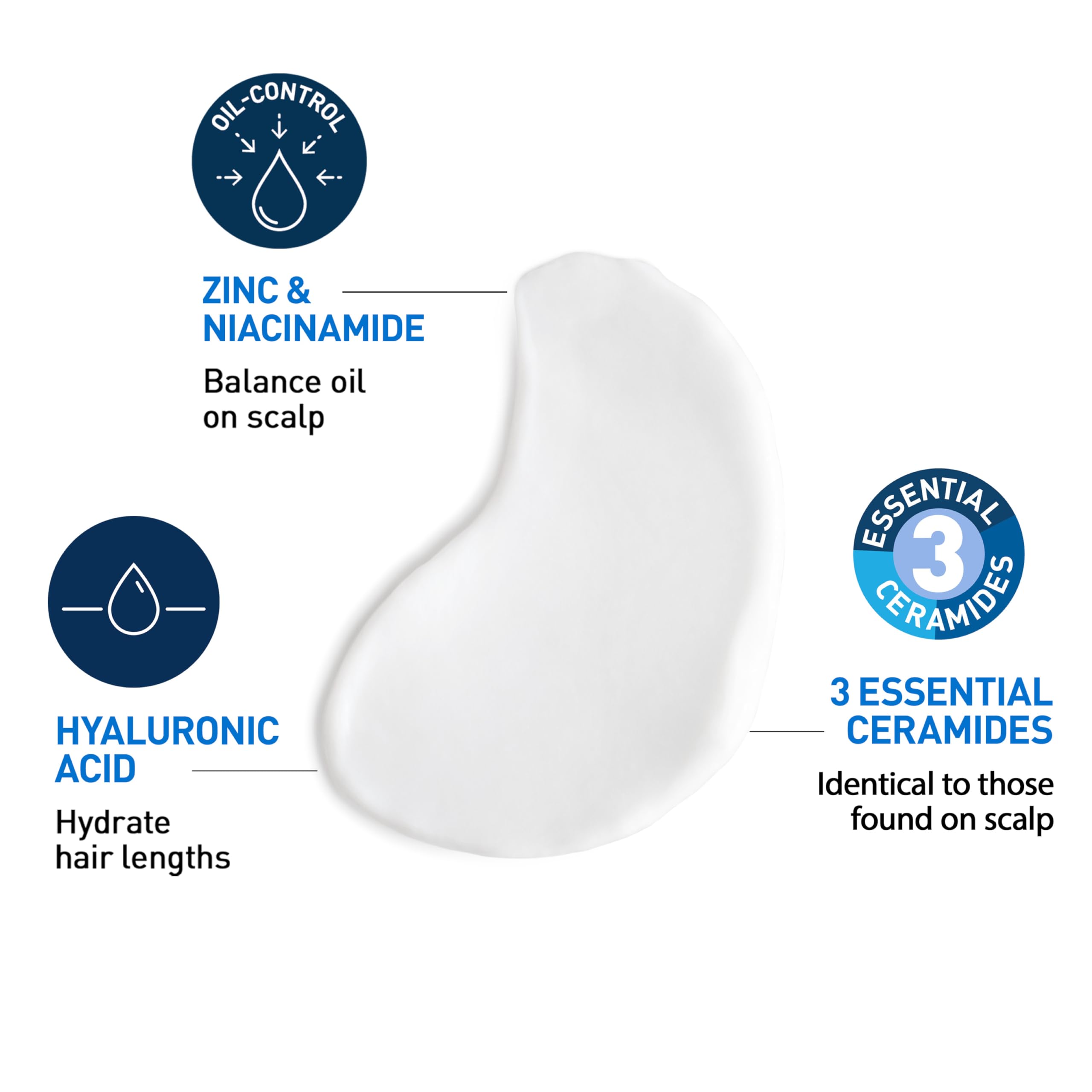CeraVe conditioner applied in hands to show in-shower use and control