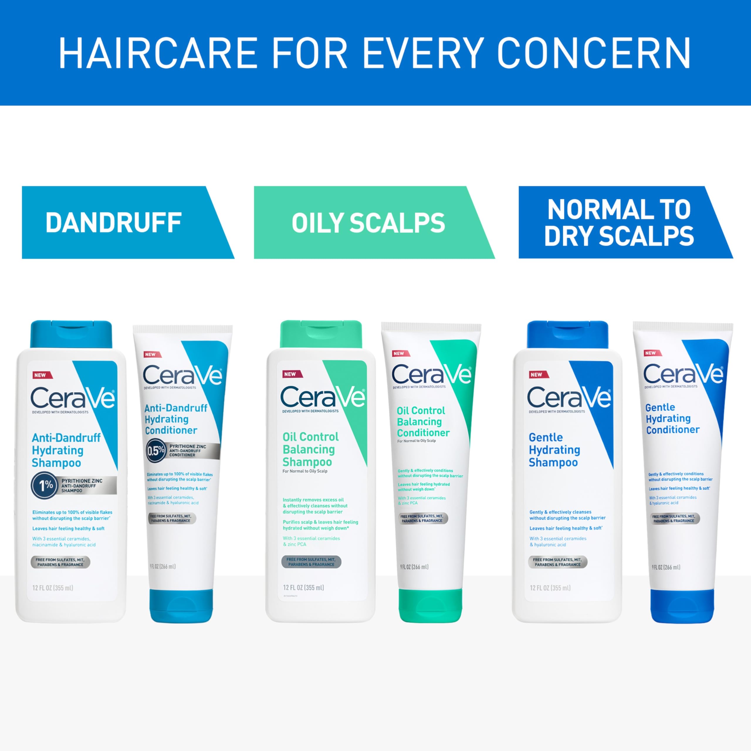 CeraVe conditioner on a bathroom shelf in lifestyle scene for daily routine