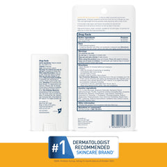 CeraVe stick label close-up listing ceramides and hyaluronic acid benefit