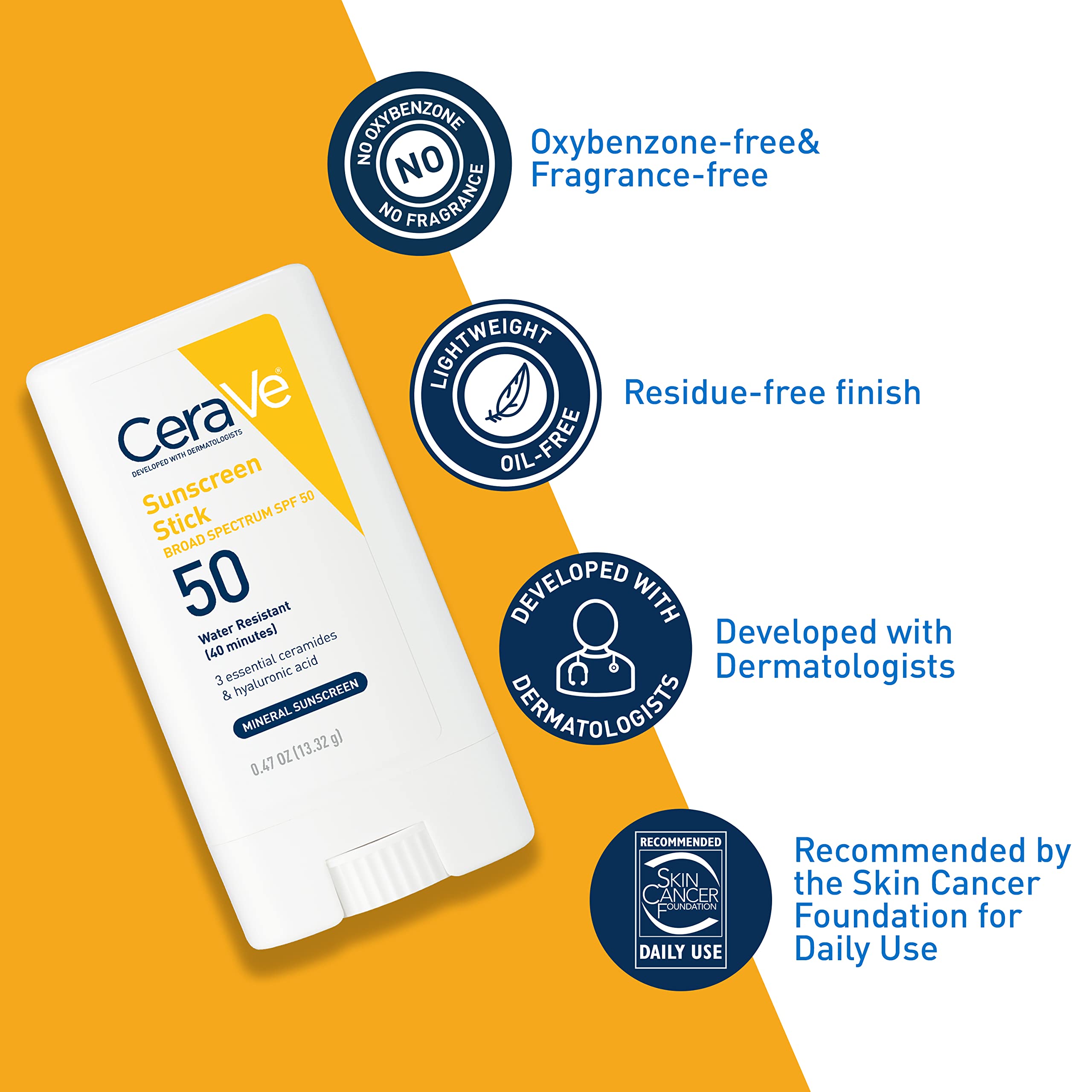 CeraVe stick creamy texture close-up showing smooth clear blend benefit