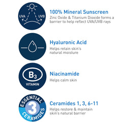 CeraVe mineral sunscreen texture close-up demonstrating lightweight spreadability