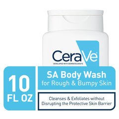 CeraVe body wash texture in palm highlighting gentle exfoliation and smooth feel