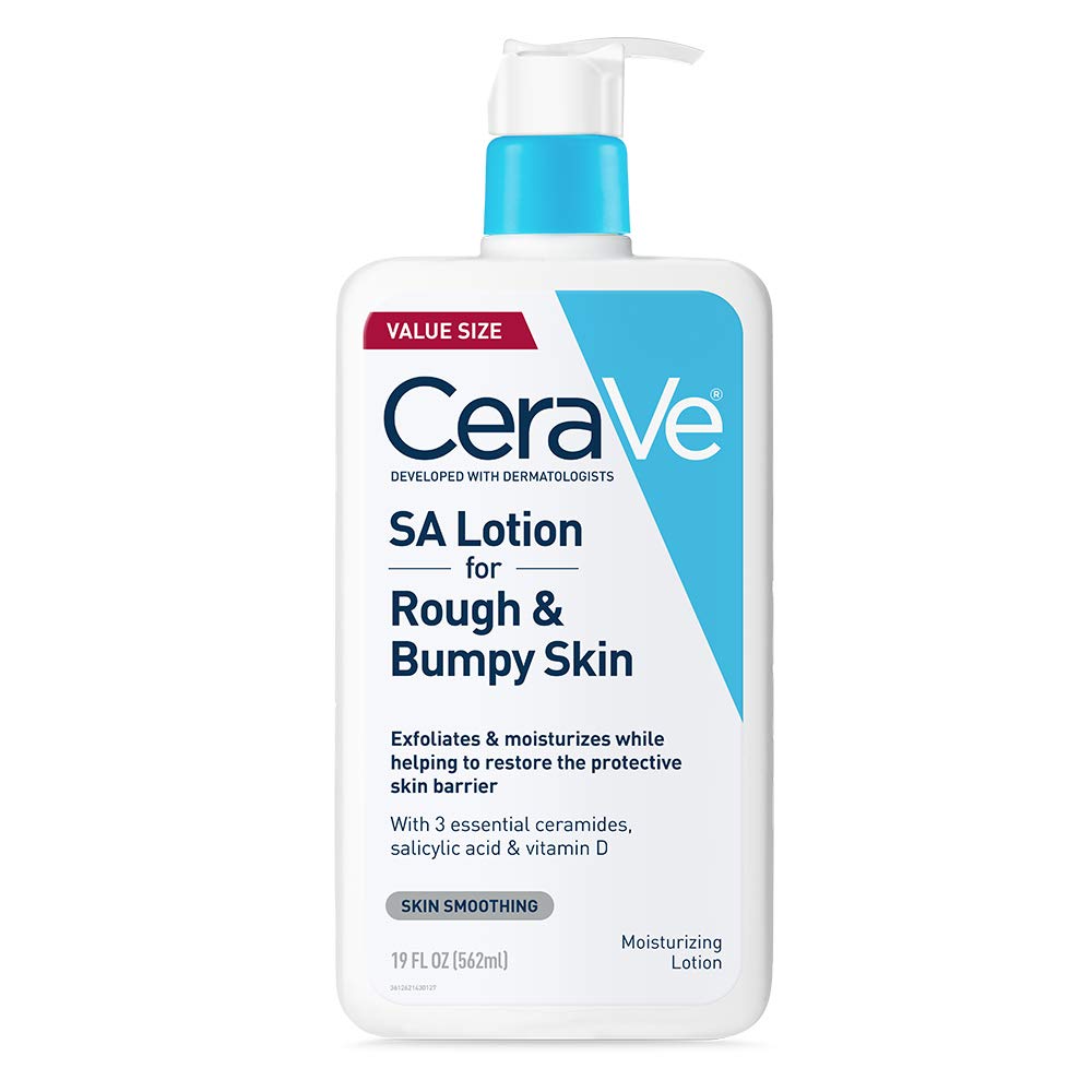 CeraVe SA lotion front packaging shows clear label and fragrance-free benefit