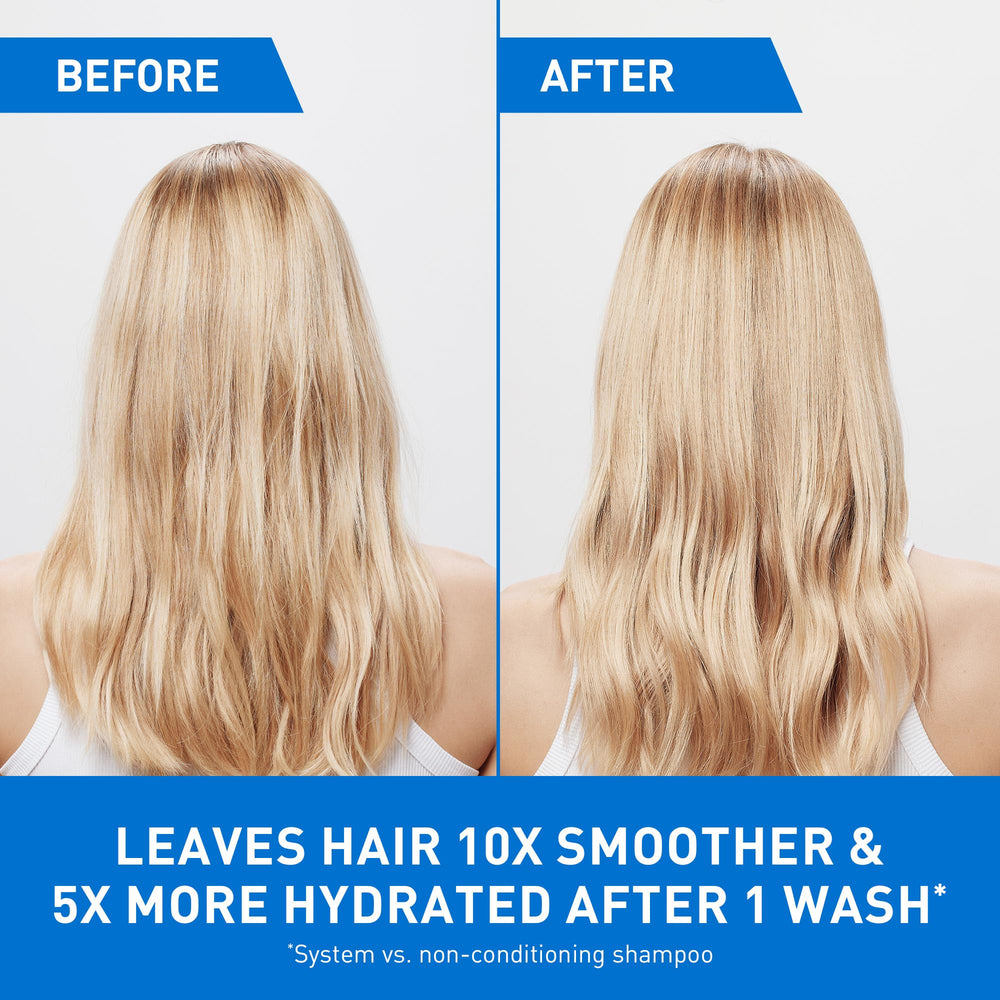 CeraVe shampoo texture foaming on palm, illustrates gentle lather and hydration