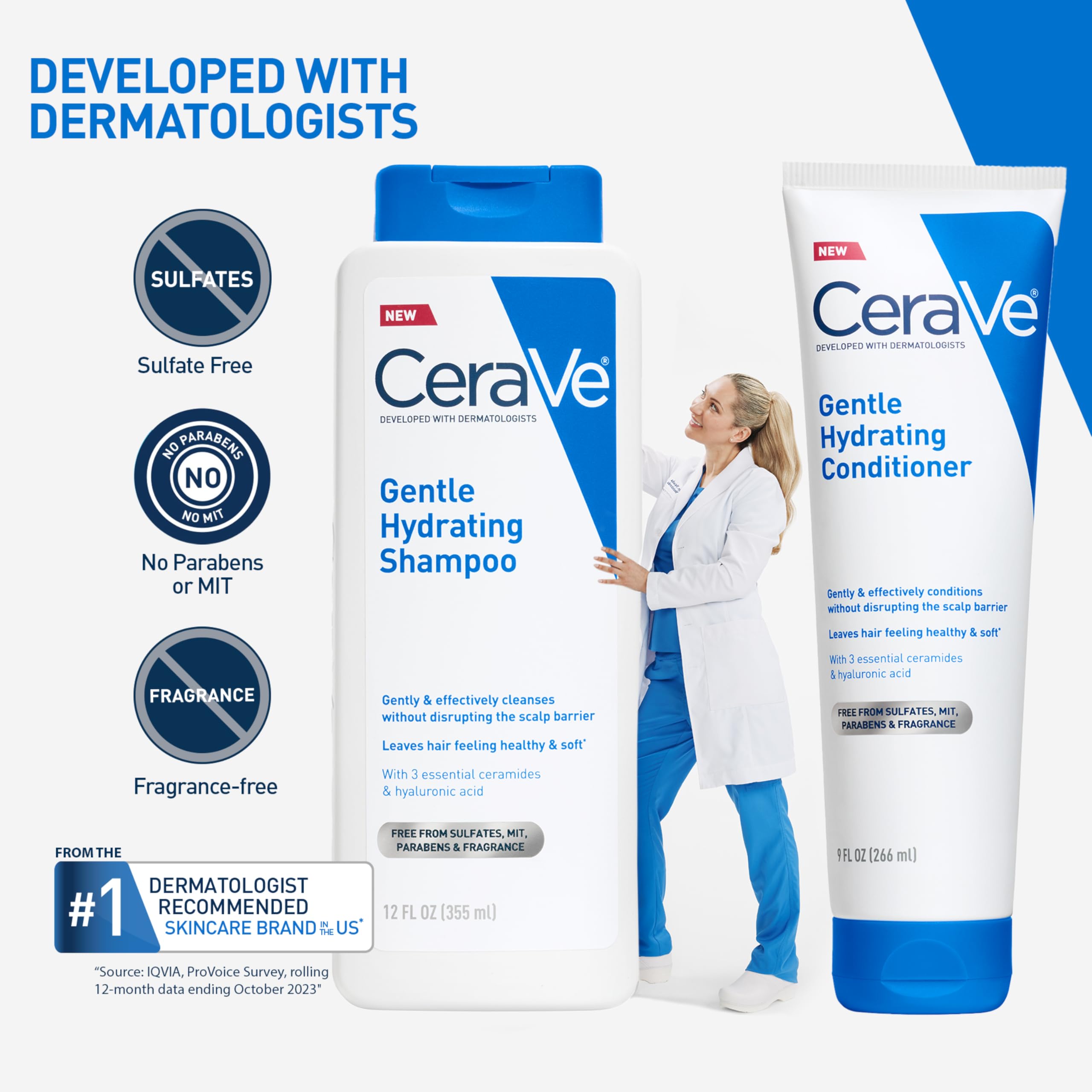 CeraVe shampoo paired with conditioner showing complete hydrating routine